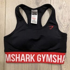 Gymshark Black and Red Sports Bra